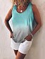abordables Débardeurs-Débardeur Gilet T-shirt Femme Tie Dye Sans Manches Col Rond basique Bleu Violet Jaune Hauts Ample