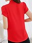 baratos Tops &amp; Blouses-Mulheres Sólido Camisa Social Roupa Diária Colarinho de Camisa Branco / Vermelho