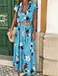 cheap Boho Dresses-Women&#039;s Swing Dress Short Sleeve Geometric Patchwork Print Elegant Streetwear Blue Purple Yellow Green S M L XL XXL
