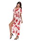 cheap Boho Dresses-Women&#039;s Swing Dress White Short Sleeve Geometric Lace up Print V Neck Basic Streetwear Cotton S M L XL