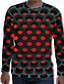 billige T-Shirts-Herre T skjorte Grafisk Geometrisk 3D Rund hals Fritid / hverdag Langermet Trykt mønster Topper Grunnleggende Gatemote Rød
