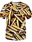 preiswerte Tank Tops-Herren T-Shirt Grafik Maschine Druck Kurzarm Freizeitskleidung Oberteile Street Schick Übertrieben Gold