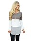 cheap T-Shirts-Women&#039;s Color Block Patchwork Loose T-shirt Basic Daily Wear Vacation Wine / Black / Blue / Green / Gray