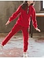 preiswerte Kleidersets für Mädchen-Mädchen 3D Einfarbig Kleidungsset Langarm Aktiv Basic Baumwolle Polyester kinderkleidung Regular Fit