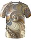 cheap Tank Tops-Men&#039;s Daily Wear T shirt Graphic Abstract Short Sleeve Print Tops Streetwear Exaggerated Round Neck Light Brown / Club