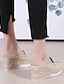cheap Women&#039;s Sneakers-Women&#039;s Clogs &amp; Mules Wedge Heel Round Toe Casual Minimalism Daily Office &amp; Career Solid Colored Cowhide Walking Shoes Swing Shoes Summer White Black Blue