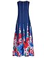 cheap Maxi Dresses-Women&#039;s Tunic Maxi long Dress Blue Green White Black Red Sleeveless Tribal Print Summer V Neck Hot Casual Holiday 2021 S M L XL XXL 3XL 4XL 5XL / Plus Size / Plus Size