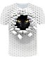 preiswerte Tank Tops-Herren T-Shirt Grafik 3D Tier Rundhalsausschnitt Klub Strand Kurzarm Bedruckt Oberteile Strassenmode Übertrieben Weiß