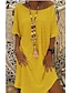 cheap Mini Dresses-Women&#039;s T Shirt Dress Tee Dress Knee Length Dress Blue Yellow Blushing Pink Khaki Green Sleeveless Round Neck S M L XL XXL 3XL