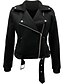 cheap Furs &amp; Leathers-Women&#039;s Faux Leather Jacket Fall Spring Casual Daily Vacation Regular Coat Regular Fit Casual Jacket Long Sleeve Butterly Style Modern Style Solid Colored Black