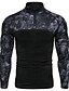 cheap Tank Tops-Men&#039;s T shirt Graphic Camo / Camouflage Standing Collar Daily Casual / Daily Long Sleeve Tops Military Black Army Green Gray