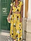 cheap Boho Dresses-Women&#039;s Swing Dress Short Sleeve Geometric Patchwork Print Elegant Streetwear Blue Purple Yellow Green S M L XL XXL