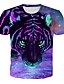 cheap T-Shirts-Women&#039;s Plus Size 3D Graphic Print Loose T-shirt Basic Exaggerated Street Casual / Daily Purple