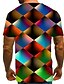 billige T-Shirts-Herre Skjorte T skjorte T-skjorter Morsomme t-skjorter Grafisk Geometrisk Rund hals Regnbue Gul Rød Blå Regnbue 3D-utskrift Store størrelser Avslappet Daglig Kortermet Trykt mønster Klær Gatemote