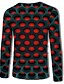 cheap T-Shirts-Men&#039;s T shirt Graphic Geometric 3D Round Neck Casual / Daily Long Sleeve Print Tops Basic Streetwear Red