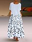 cheap Maxi Dresses-Women&#039;s Two Piece Dress Maxi long Dress - Short Sleeve Polka Dot Plus Size Basic White Black Blue Yellow L XL XXL XXXL XXXXL XXXXXL