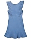 cheap Bodycon Dresses-Women&#039;s Denim Dress Sleeveless Solid Colored Ruffle Elegant Street chic Cotton Belt Not Included Skinny Blue S M L XL
