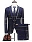 cheap New To Sale-Blue / Gray Striped / Color Block Slim Polyester Men&#039;s Suit - Shirt Collar / Plus Size