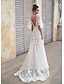 cheap Maxi Dresses-Women&#039;s Maxi White Dress Swing Floral V Neck S M Slim / Lace