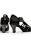 abordables Pumps &amp; Heels-Mujer Zapatos de Baile Latino Zapatos de Salsa Rendimiento Entrenamiento Lentejuelas cristal brillo Tacones Alto Tacón Carrete Cremallera Almendra Negro