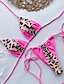 cheap Bikini-Women&#039;s Swimwear Bikini Tankini Swimsuit High Waist Lace up Color Block Leopard Blue Purple Pink Fuchsia Silver Swimwear Halter Bathing Suits