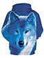 abordables Hoodies-Veste Capuche Homme 3D Animal Capuche basique Polyester Pulls Capuche Pulls molletonnés Standard # Bleu Roi