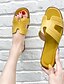 abordables Women&#039;s Slippers &amp; Flip-Flops-Mujer Zapatillas y flip-flops Hogar Playa Verano Tacón Plano PU Sintéticos Amarillo Claro Negro Blanco