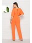 abordables Robes Grandes Tailles  Femme-Femme Vin Rose Claire Orange Combinaison-pantalon Combinaison, Couleur Pleine L XL XXL