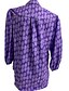 cheap Tops &amp; Blouses-Women&#039;s Plus Size Blouse Shirt Polka Dot Pattern Sexy Patchwork Print Shirt Collar Boho Tops Blue Purple Gray