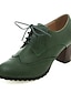 preiswerte Women&#039;s Sneakers-Damen Pumpen Outdoor Bullock Schuhe Täglich Einfarbig Blockabsatz Vintage Klassisch &amp; Zeitlos PU Dunkelbraun Schwarz Grün