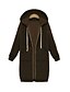 cheap Plus Size Collection-Women&#039;s Plus Size Winter Coat Hoodie Coat Pocket Solid Color Long Sleeve Hoodie Long Winter Fall Green Black Blue  Causal VacationL XL XXL