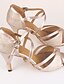 abordables Pumps &amp; Heels-Femme Chaussures Latines Salon Chaussures de Salsa Danse en ligne Talon Mince haut talon Beige Sangle croisée Chaussures scintillantes / Entraînement / Utilisation