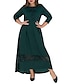 abordables Best Selling Dresses-Mujer Maxi Verde Trébol Azul Piscina Vestido Corte Swing XL XXL