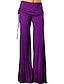 cheap Bottoms-Women&#039;s Basic Patchwork Wide Leg Chinos Pants Inelastic Solid Colored Mid Waist Loose Blue Purple Black Gray Green S M L XL XXL