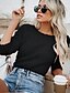 cheap Sweaters &amp; Cardigans-Women&#039;s Solid Colored Pullover Long Sleeve Sweater Cardigans Round Neck Fall Winter White Black Blue