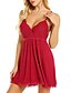 cheap Sleep &amp; Lounge-Women&#039;s Plus Size 1 pc Pajamas Nightgown Satin Simple Casual Jacquard Pure Color POLY Home Christmas Party Plunging Neck Gift Open Back Lace Trims Spring Summer Without chest pad Black Red / Bow
