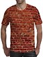 baratos Tank Tops-Homens Camiseta Camisa Social Gráfico Geométrica Estampado Manga Curta Casual Blusas Básico Decote Redondo Laranja Cinzento / Verão