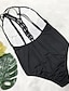 cheap Plus Size Swimwear-Women&#039;s Black Bikini Swimwear Swimsuit - Solid Colored S M L Black