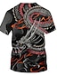 abordables Tank Tops-Hombre Camiseta Tribal 3D Animal Escote Redondo Casual Diario Manga Corta Estampado Tops Ropa de calle Exagerado Negro / Verano