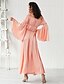 cheap Dresses-Women&#039;s Swing Dress Maxi long Dress Blushing Pink Long Sleeve Solid Color Split Summer Off Shoulder Elegant 2021 XS S M L