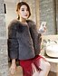 cheap Furs &amp; Leathers-Women&#039;s Casual/Daily Simple Fur Coat,Solid Long Sleeve Winter Blue / Red / Gray / Purple Fox Fur