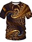 cheap T-Shirts-Men&#039;s Shirt T shirt Tee Graphic Abstract Round Neck Brown Street Club Short Sleeve Print Clothing Apparel Streetwear Exaggerated