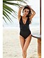 cheap One-Pieces-Women&#039;s Plus Size Black Halter Bikini Swimwear Swimsuit - Solid Colored S M L Black