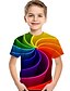 billige T-skjorter og skjorter til gutter-Gutt 3D Fargeblokk Regnbue 3D Print T skjorte Kortermet 3D-utskrift Sommer Aktiv Sport Gatemote Polyester Barn Baby 2-13 år Daglig