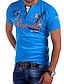 abordables Tank Tops-Homme T-shirt Graphique Lettre Manches Courtes Quotidien Hauts Blanche Noir Bleu