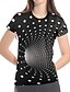 billige T-shirts-Dame Store størrelser T-skjorte Geometrisk 3D Grafisk Trykt mønster Løstsittende Topper Grunnleggende overdrevet Svart / Klubb