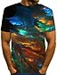 cheap Tank Tops-Colorful Painting Mens Graphic Shirt Tee Abstract Round Neck Green Casual Daily Short Sleeve Print Clothing Apparel Streetwear Exaggerated Summer Cotton
