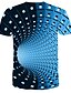 billige Tank Tops-Herre T skjorte Skjorte Grafisk 3D Print Rund hals Avslappet Daglig Kortermet Topper Gatemote Punk og gotisk Blå Svart Lilla / Sommer