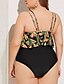 cheap One-Pieces-Women&#039;s Swimwear Tankini Swimsuit Print Floral Black Swimwear Halter Bathing Suits