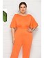 cheap Plus Size Dresses-Women&#039;s Wine Blushing Pink Orange Jumpsuit Onesie, Solid Colored L XL XXL